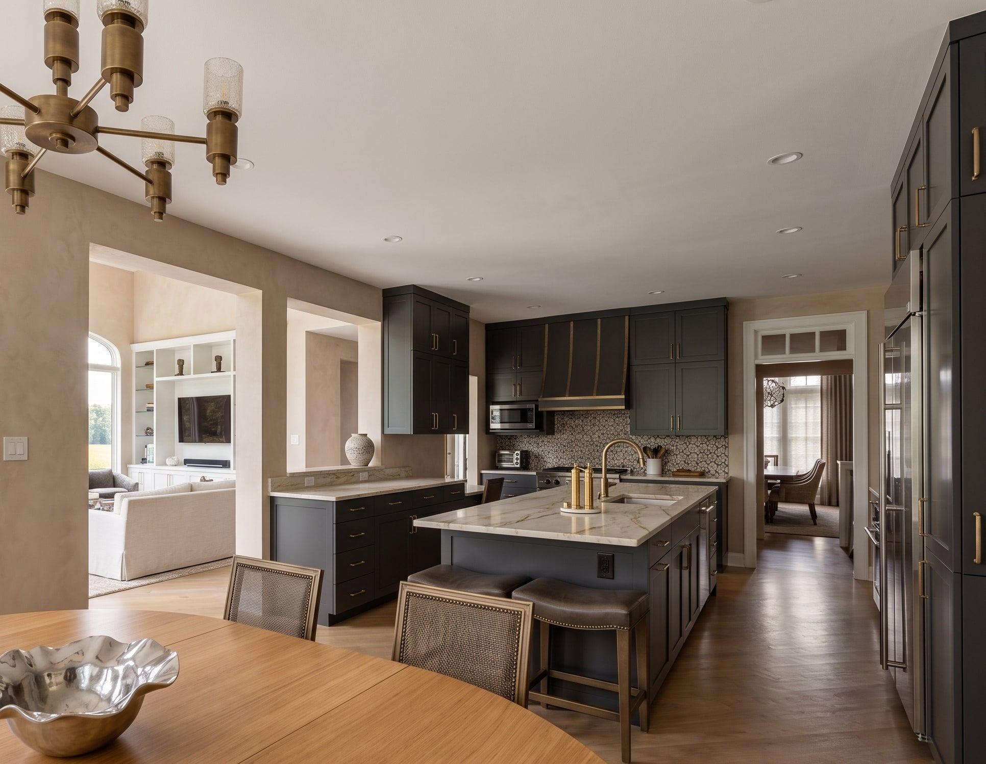 Modern kitchen with custom cabinetry and stone counters, kitchen remodel