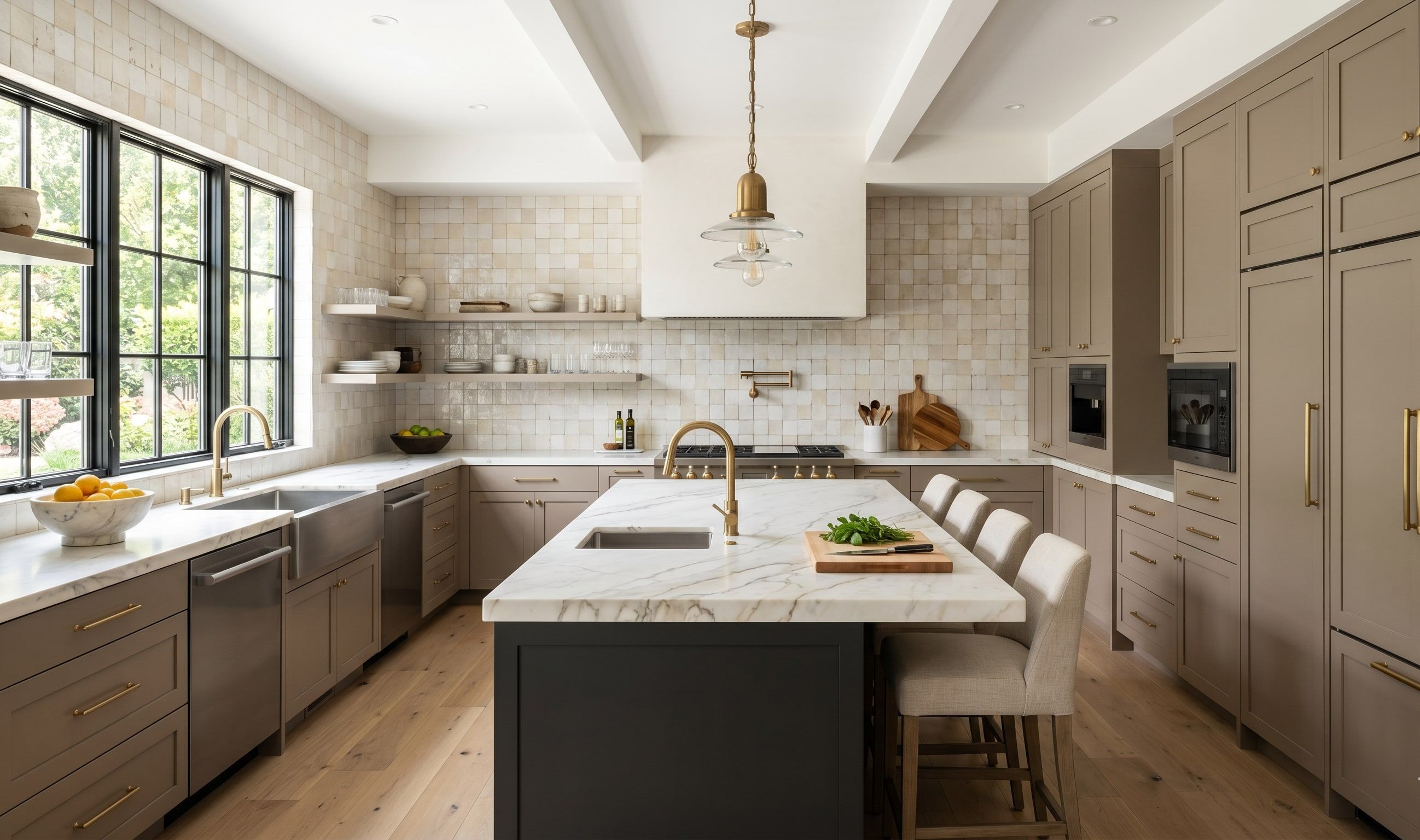Open-concept kitchen with a large island, kitchen renovation